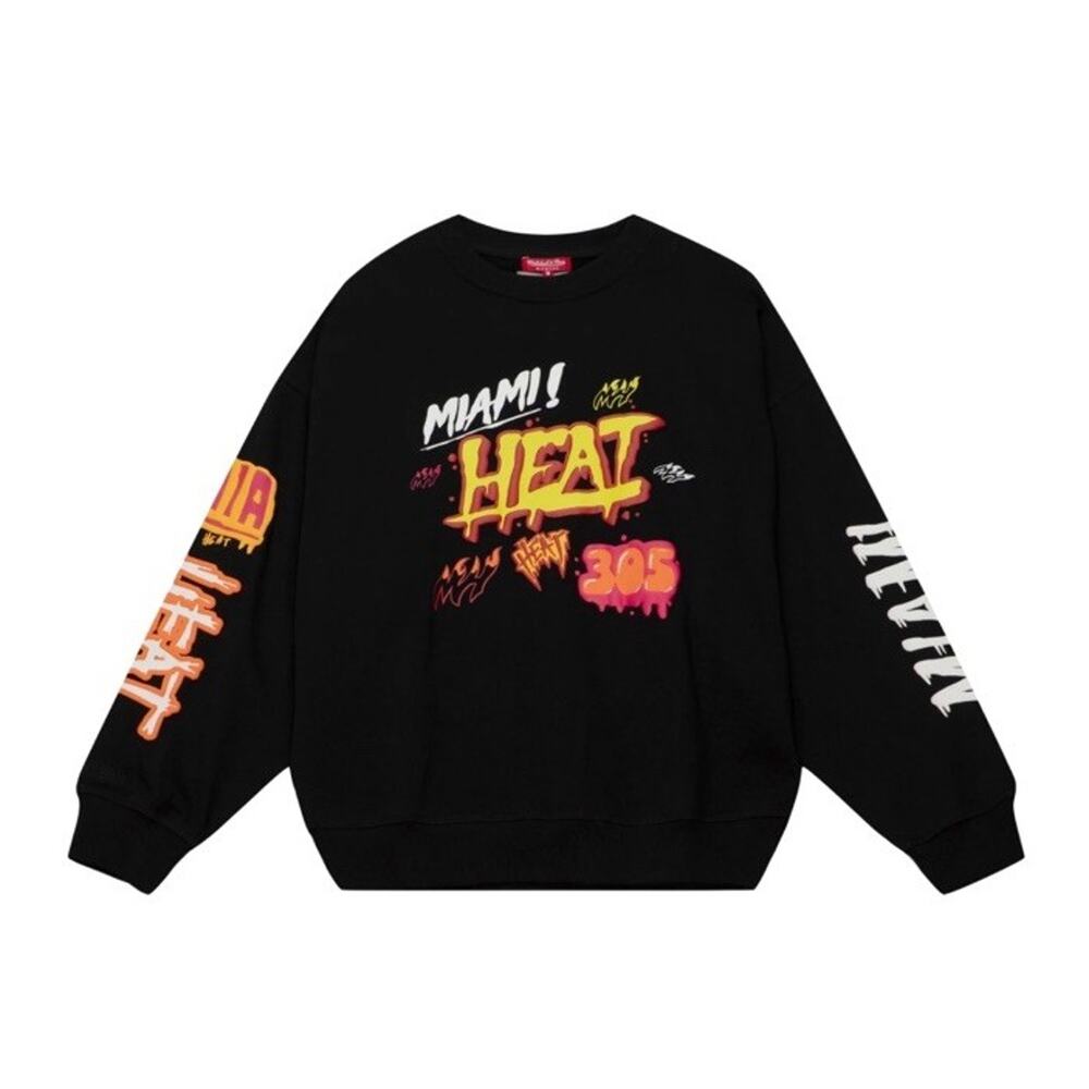 Mitchell Ness Miami Heat Slap Sticker Crewneck Sweatshirt Women's Small